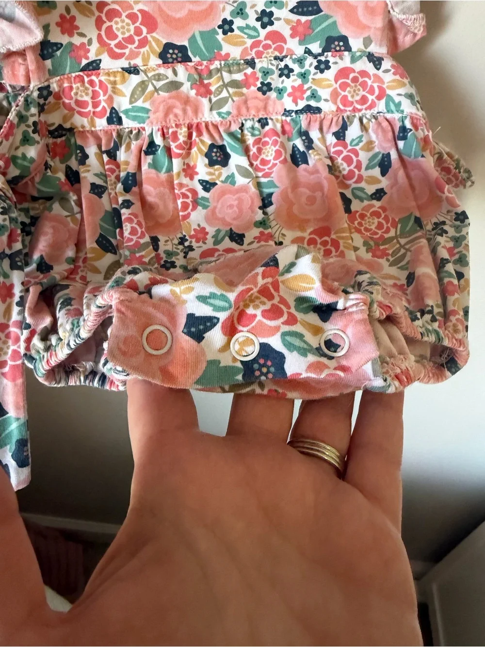 Banana Split Girls NB Pink Floral Bubble Romper Ruffle Sleeve Tie Sides